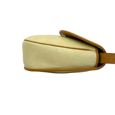 Pre-owned Dior Christian  Brown White Leather Pochette Shoulder Bag ()