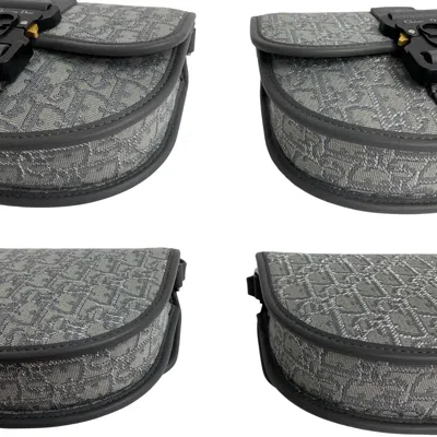 Pre-owned Dior Christian  Gray Canvas Leather Shoulder Bag ()