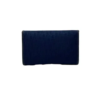 Pre-owned Dior Christian  Navy Leather Canvas Shoulder Bag ()