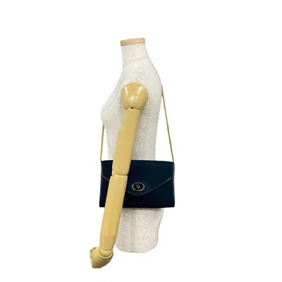 Pre-owned Dior Christian  Navy Leather Canvas Shoulder Bag ()