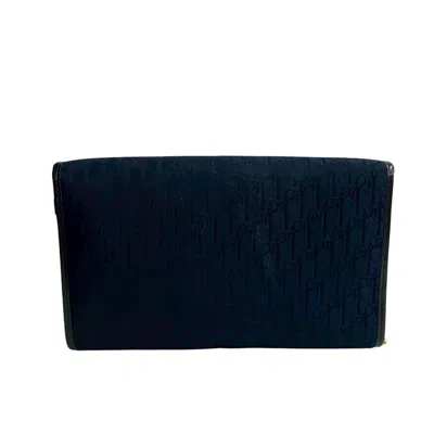 Pre-owned Dior Christian  Navy Leather Canvas Shoulder Bag ()