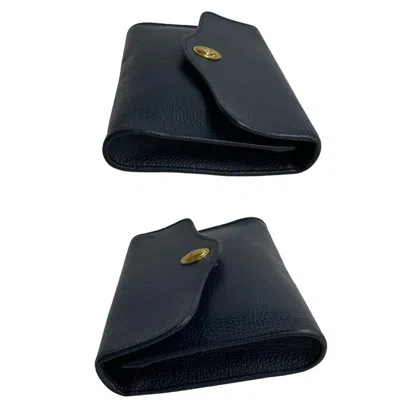 Pre-owned Dior Christian  Navy Leather Pochette Shoulder Bag ()