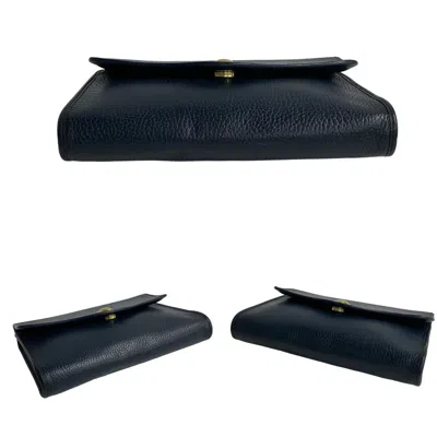 Pre-owned Dior Christian  Navy Leather Pochette Shoulder Bag ()