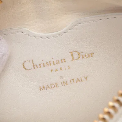 Pre-owned Dior Christian  Navy White Leather Shoulder Bag ()