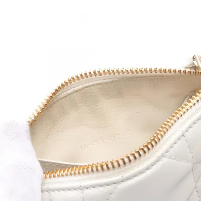 Pre-owned Dior Christian  Navy White Leather Shoulder Bag ()