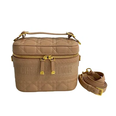 Pre-owned Dior Christian  Pink Beige Leather Shoulder Bag ()