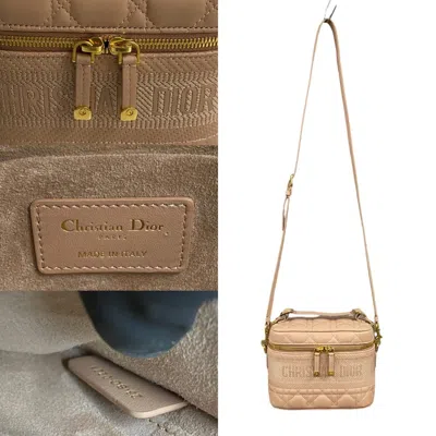 Pre-owned Dior Christian  Pink Beige Leather Shoulder Bag ()
