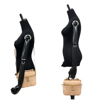 Pre-owned Dior Christian  Pink Beige Leather Shoulder Bag ()