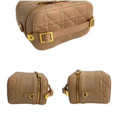 Pre-owned Dior Christian  Pink Beige Leather Shoulder Bag ()