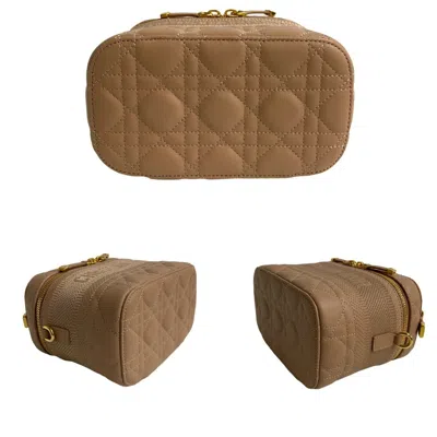 Pre-owned Dior Christian  Pink Beige Leather Shoulder Bag ()