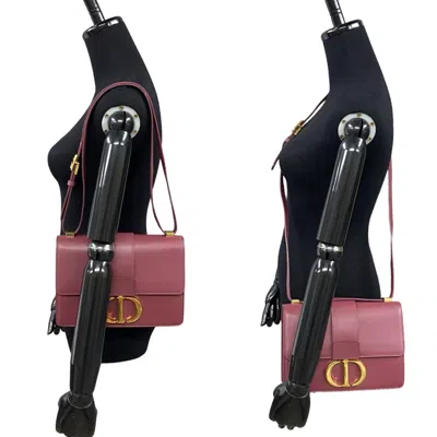 Pre-owned Dior Christian  Pink Gold Purple Wine Leather Pochette Shoulder Bag ()