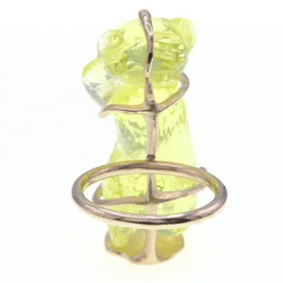 Pre-owned Dior Christian  Yellow Metal Plastic Band Ring ()