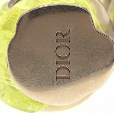 Pre-owned Dior Christian  Yellow Metal Plastic Band Ring ()