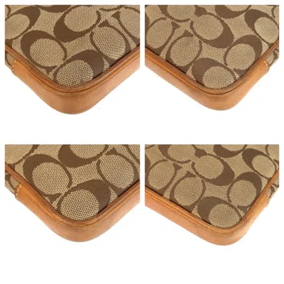 Pre-owned Coach Beige Camel Canvas Leather Shoulder Bag ()
