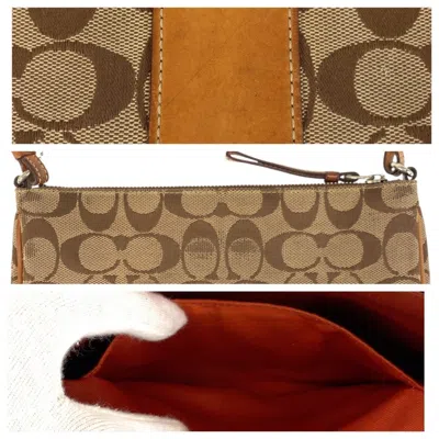 Pre-owned Coach Beige Camel Canvas Leather Shoulder Bag ()