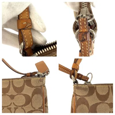 Pre-owned Coach Beige Camel Canvas Leather Shoulder Bag ()