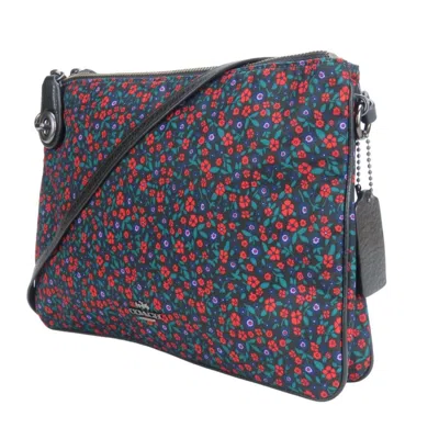 Pre-owned Coach Black Multi-color Nylon Leather Shoulder Bag ()