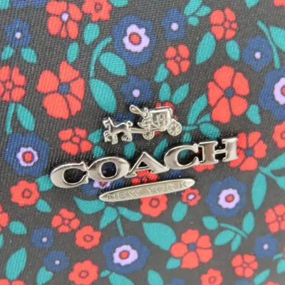 Pre-owned Coach Black Multi-color Nylon Leather Shoulder Bag ()