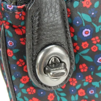 Pre-owned Coach Black Multi-color Nylon Leather Shoulder Bag ()