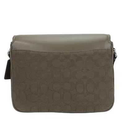 Pre-owned Coach Khaki Leather Canvas Shoulder Bag ()