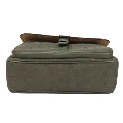 Pre-owned Coach Khaki Leather Canvas Shoulder Bag ()