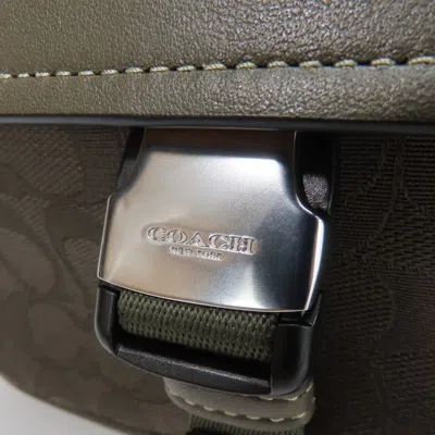 Pre-owned Coach Khaki Leather Canvas Shoulder Bag ()