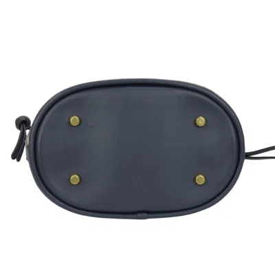 Pre-owned Coach Gray Navy Canvas Leather Shoulder Bag ()