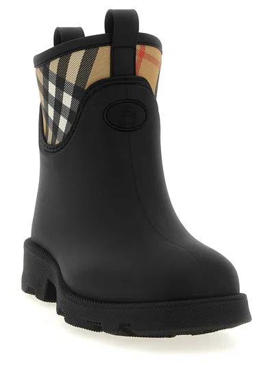 Burberry Marsh Stamp Rubber Ankle Boots In Black