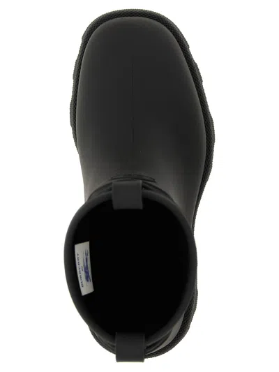Burberry Marsh Stamp Rubber Ankle Boots In Black