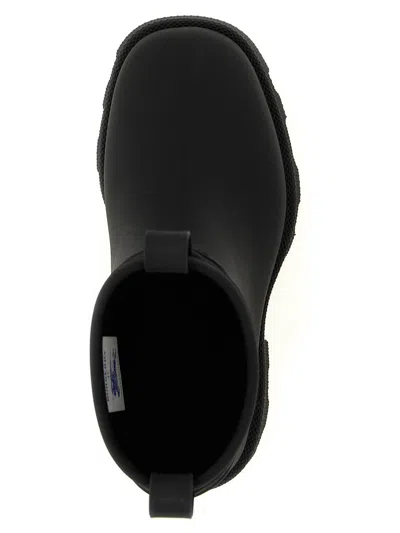 Burberry Women Marsh Stamp Rubber Ankle Boots In Black