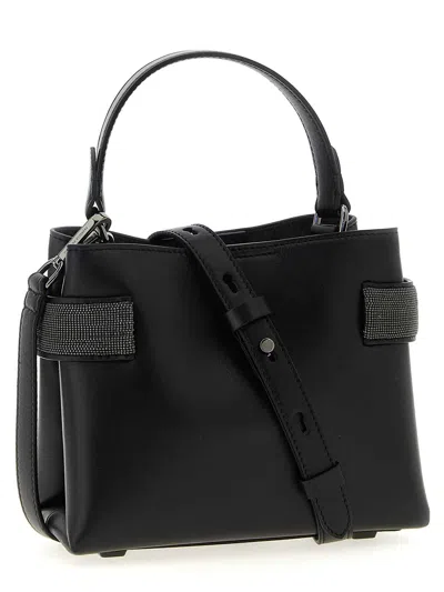 Brunello Cucinelli 'core' Structured Top Handle Handbag In Black