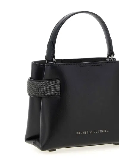 Brunello Cucinelli 'core' Structured Top Handle Handbag In Black
