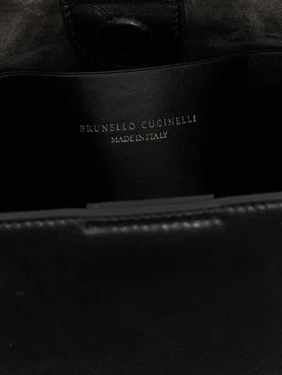 Brunello Cucinelli 'core' Structured Top Handle Handbag In Black