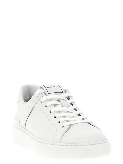 Balmain B-court Sneakers - Leather - White In White