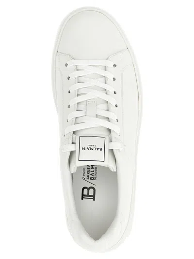 Balmain B-court Sneakers - Leather - White In White