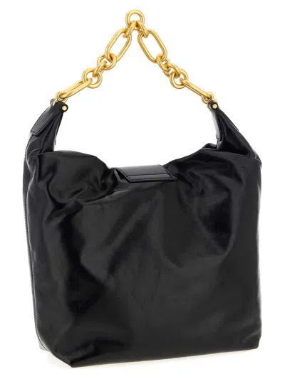 Balmain 'chain Strap Padlock Detail' Shoulder Bag In Black