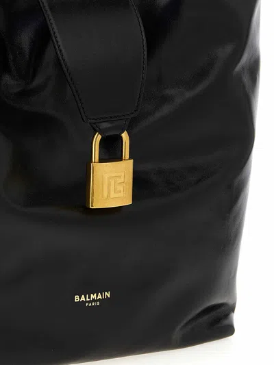 Balmain 'chain Strap Padlock Detail' Shoulder Bag In Black