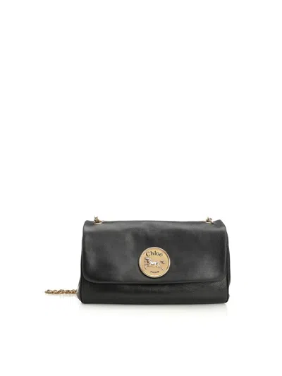 Chloé Heritage Small Leather Shoulder Bag In Black