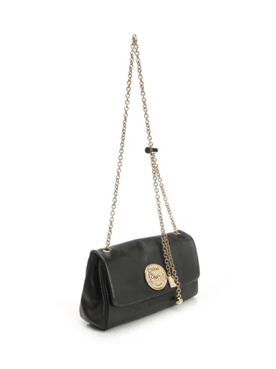 Chloé Heritage Small Leather Shoulder Bag In Black