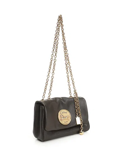 Chloé Heritage Small Crossbody Bag In Grained Leather In Black