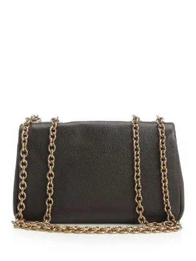 Chloé Heritage Small Crossbody Bag In Grained Leather In Black
