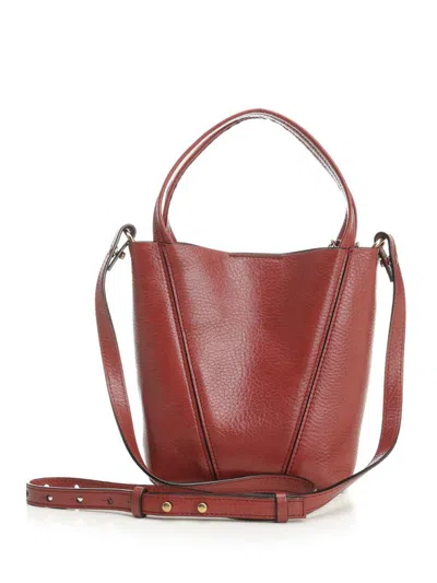 Chloé Spin Tote In Bordeaux Leather In Black