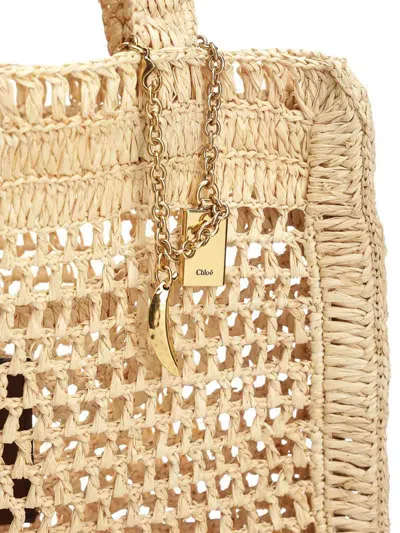 Chloé Estate Banana Tote Bag In Neutral