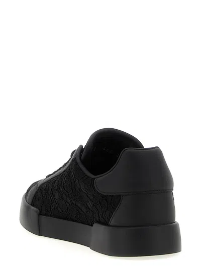 Dolce & Gabbana Taormina Casual Low-top Lace Sneakers In Black