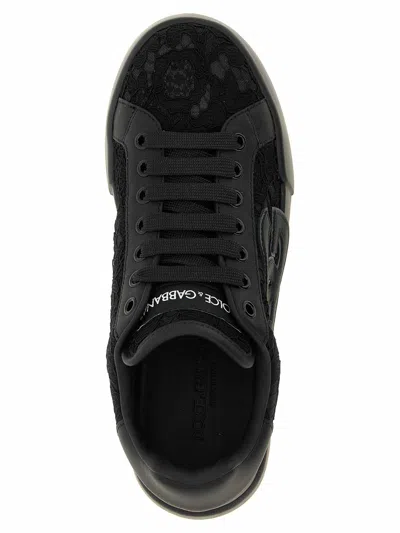 Dolce & Gabbana Taormina Casual Low-top Lace Sneakers In Black