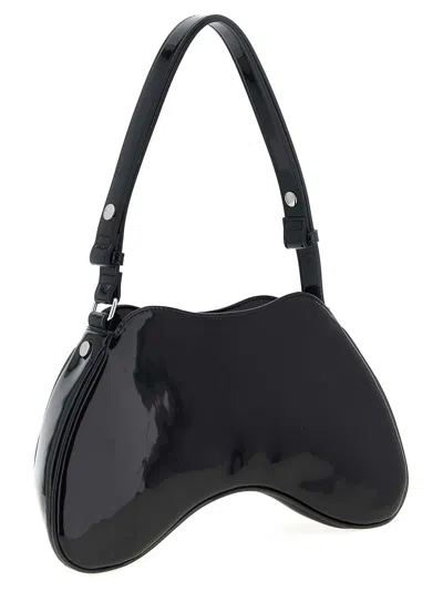 Diesel Play-glossy Shoulder Bag In Black