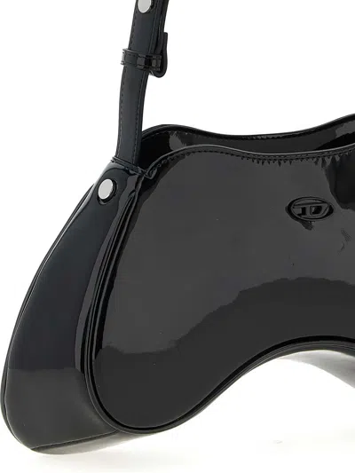 Diesel Play-glossy Shoulder Bag In Black