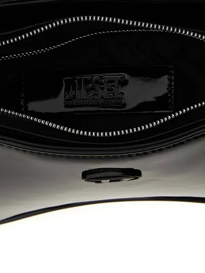 Diesel Play-glossy Shoulder Bag In Black
