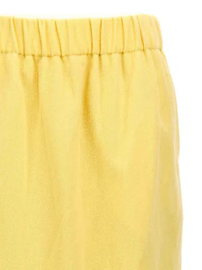 Dries Van Noten 'safya' Skirt With Back Slit And Side Pockets In Yellow