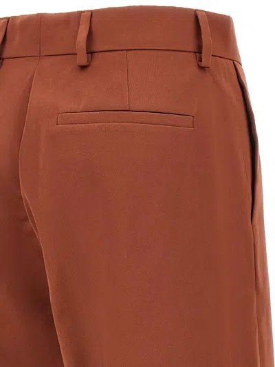 Dries Van Noten High Waist Wide Leg Trousers With Back Pockets In Red